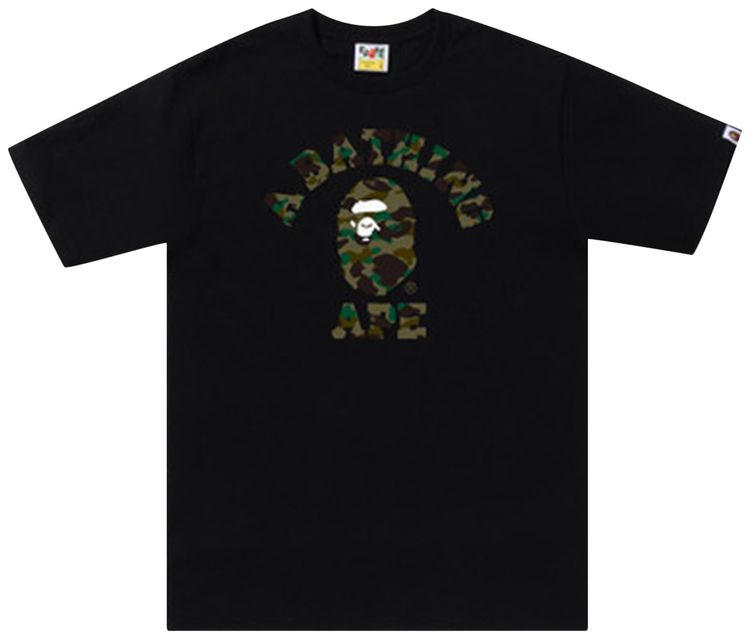 BAPE 1st Camo College Tee BlackGreen