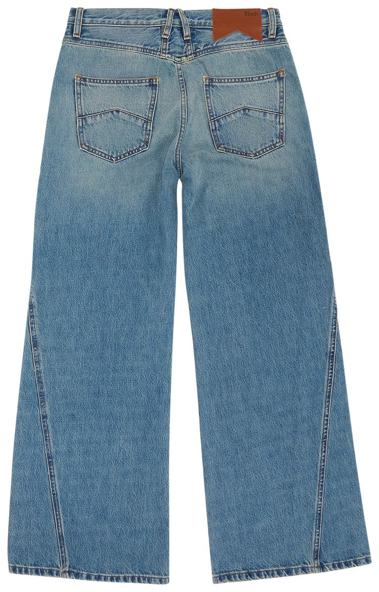 Rhude Chevron Wide Leg Denim Indigo