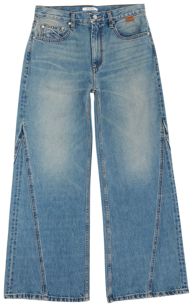 Rhude Chevron Wide Leg Denim Indigo