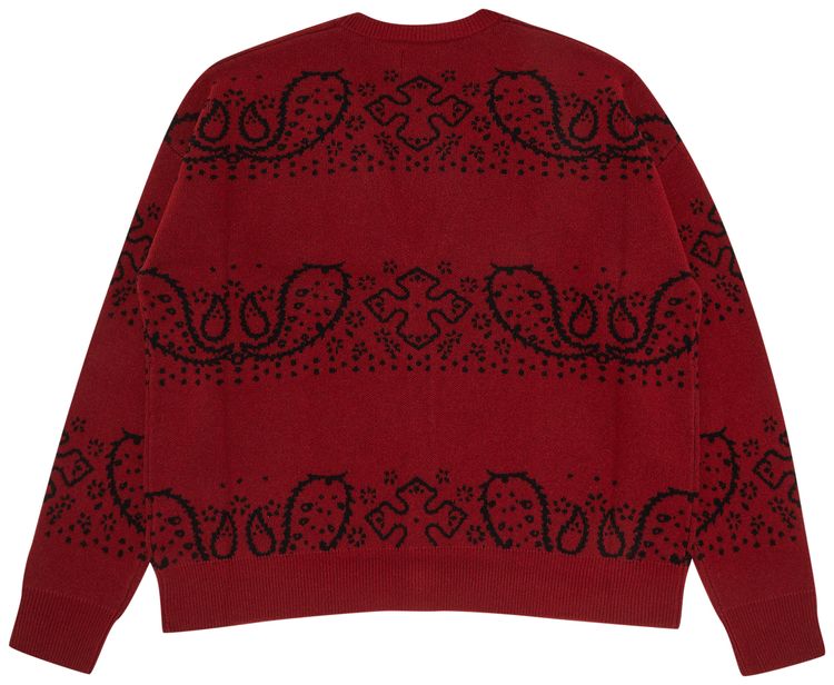 Rhude Bandana Knit Cardigan RedBlack