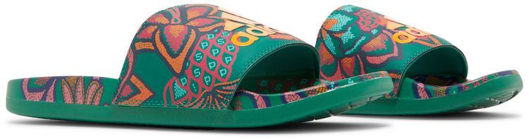 Adidas Wmns Adilette Comfort Slide Floral   Bold Green