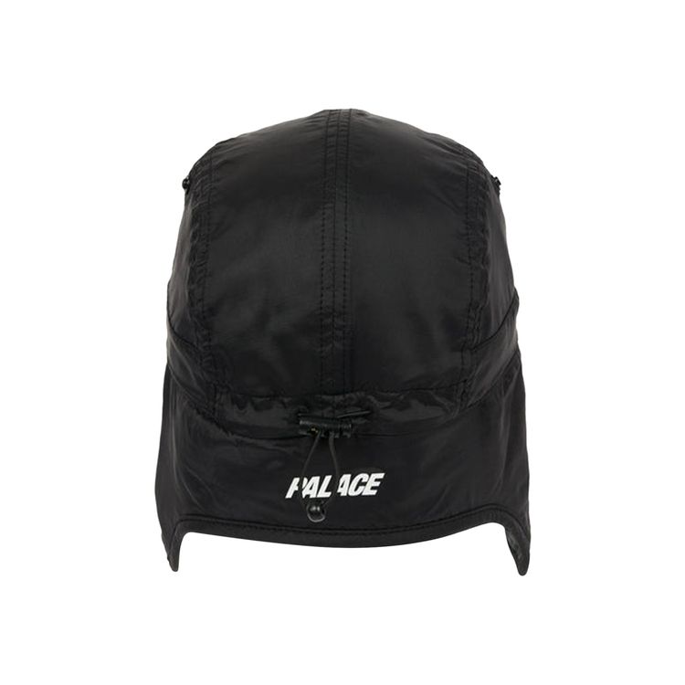 Palace Grid Fleece Reversible Earflap Hat Black