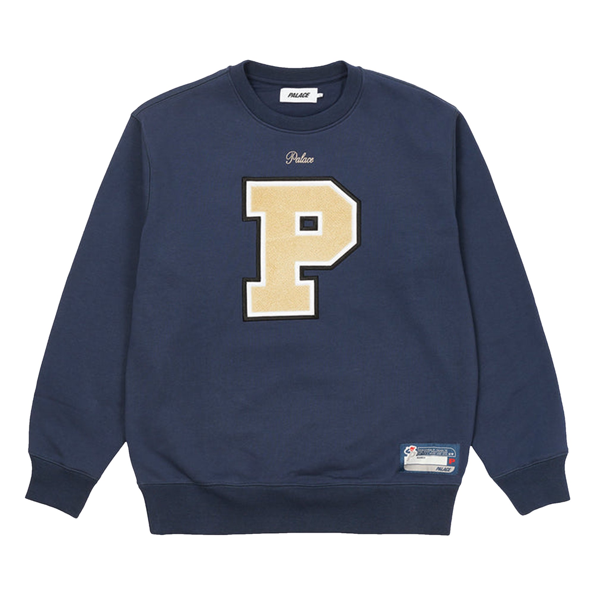 Buy Palace Varsity Applique Crew 'Navy' - P23CS058 | GOAT IT