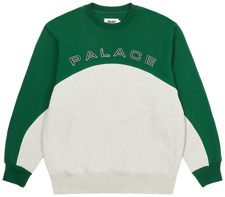 Palace 2 Tone Arch Crew GreenGrey Marl