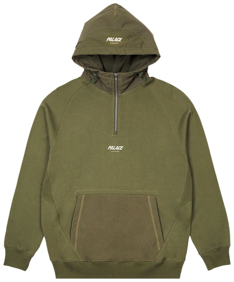 Palace 14 Zip Cotton Panel Olive