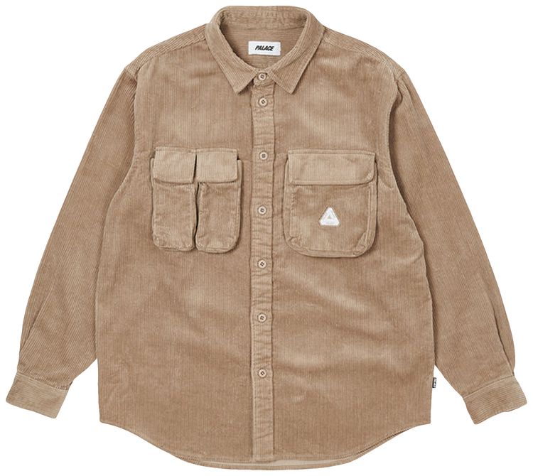 Palace Cargo Cord Shirt Stone