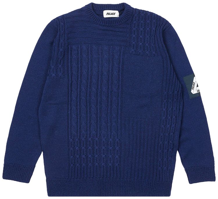 Palace Cable Patchwork Knit Navy