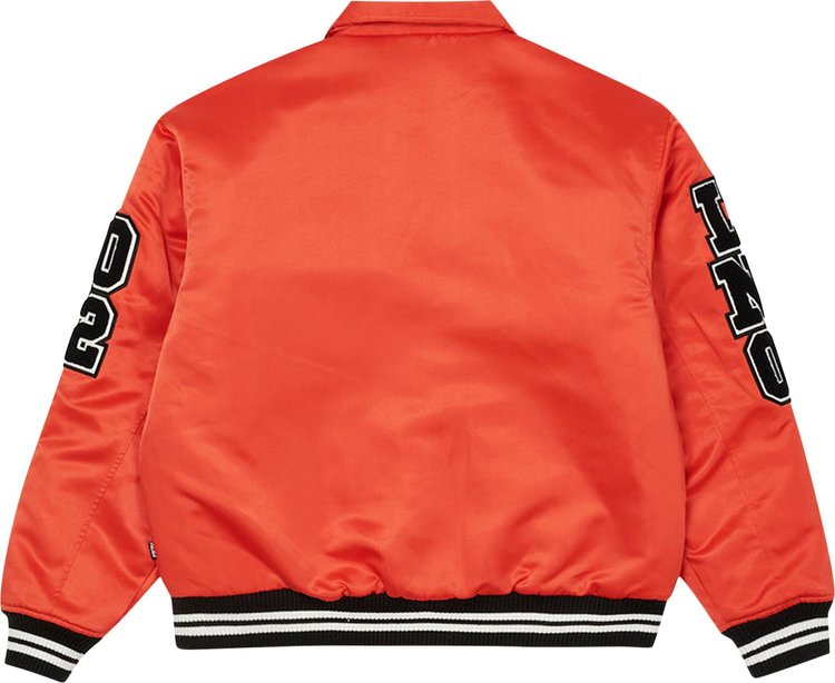 Palace Satin Varsity Jacket Orange