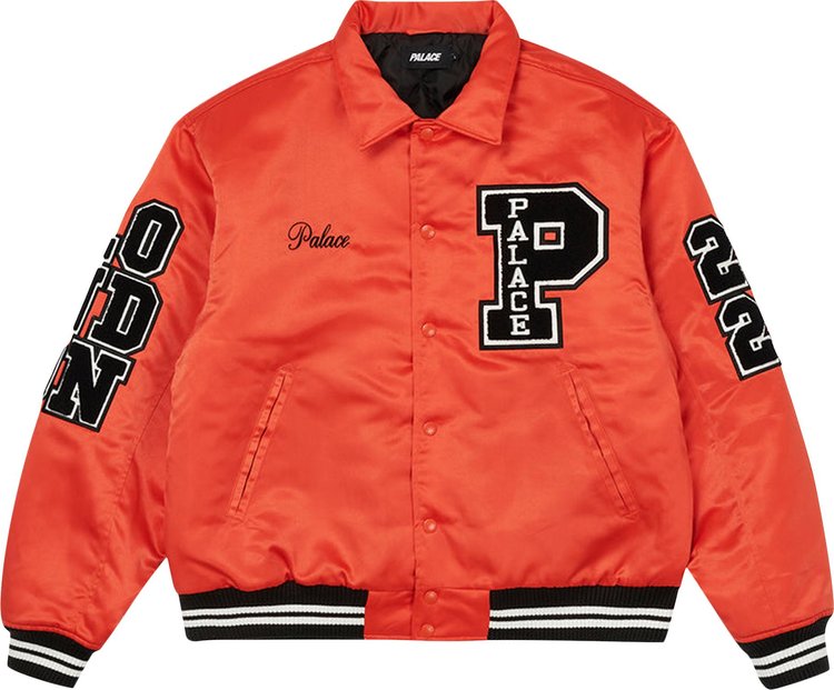 Buy Palace Satin Varsity Jacket 'Orange' - P23JK025 | GOAT