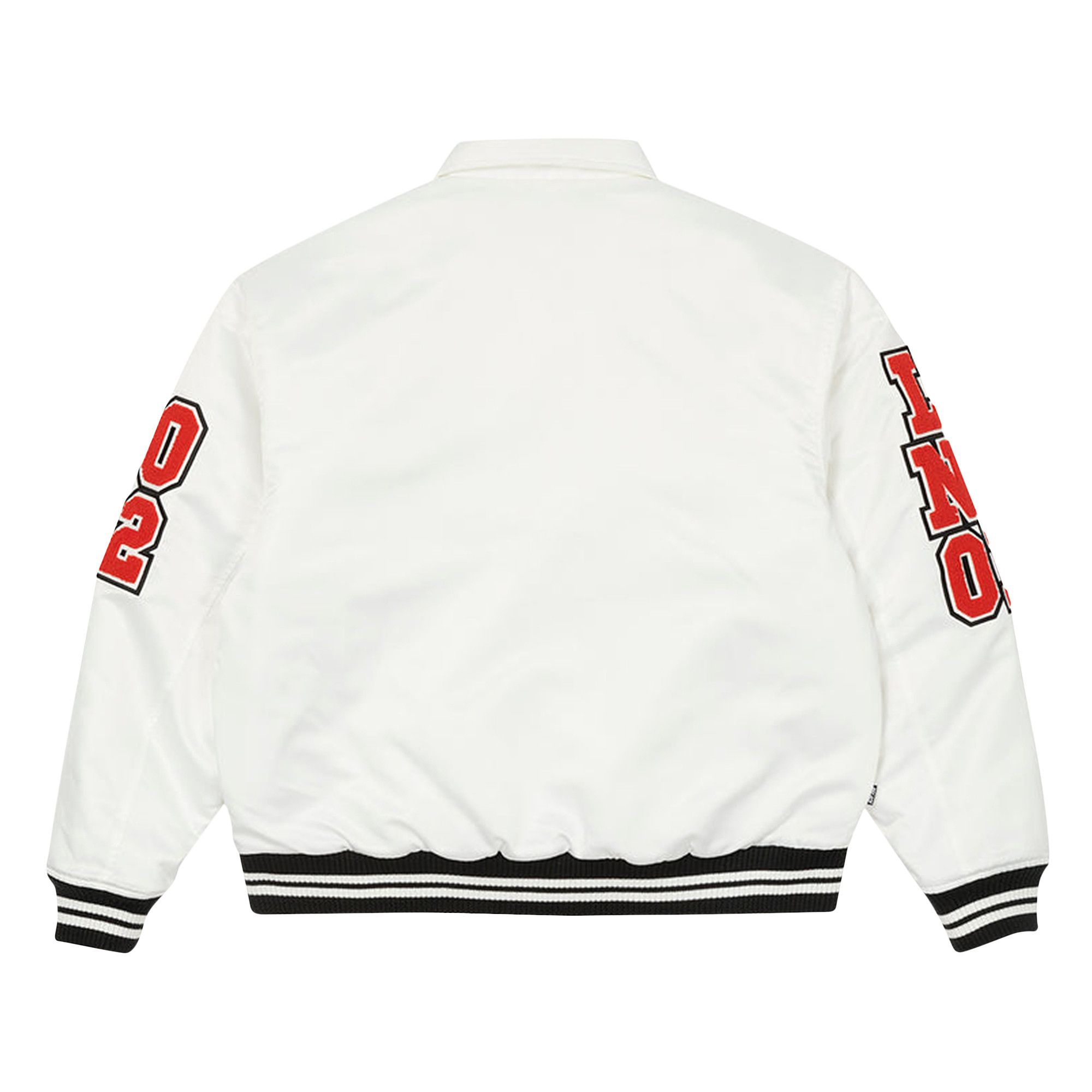 Buy Palace Satin Varsity Jacket 'White' - P23JK024 | GOAT