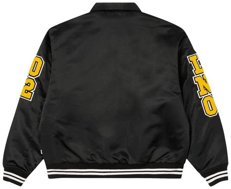 Palace Satin Varsity Jacket Black