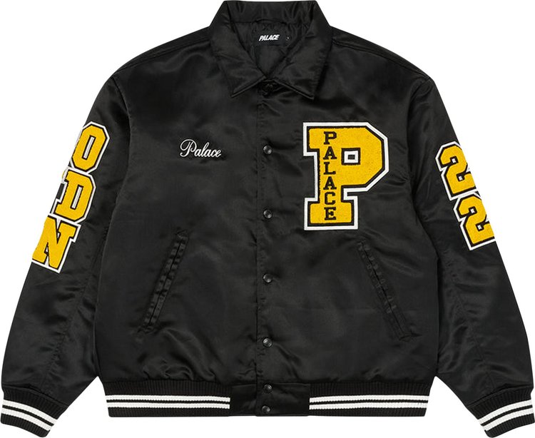Buy Palace Satin Varsity Jacket 'Black' - P23JK023 | GOAT