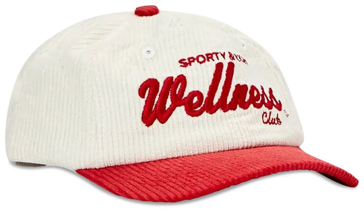 Sporty  Rich Cord Wellness Club Hat WhiteRed