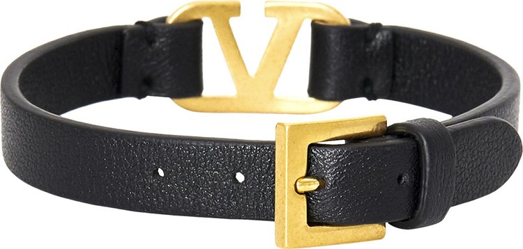 Valentino V Logo Signature Bracelet BlackGold