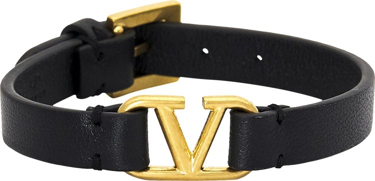 Valentino V Logo Signature Bracelet 'Black/Gold'