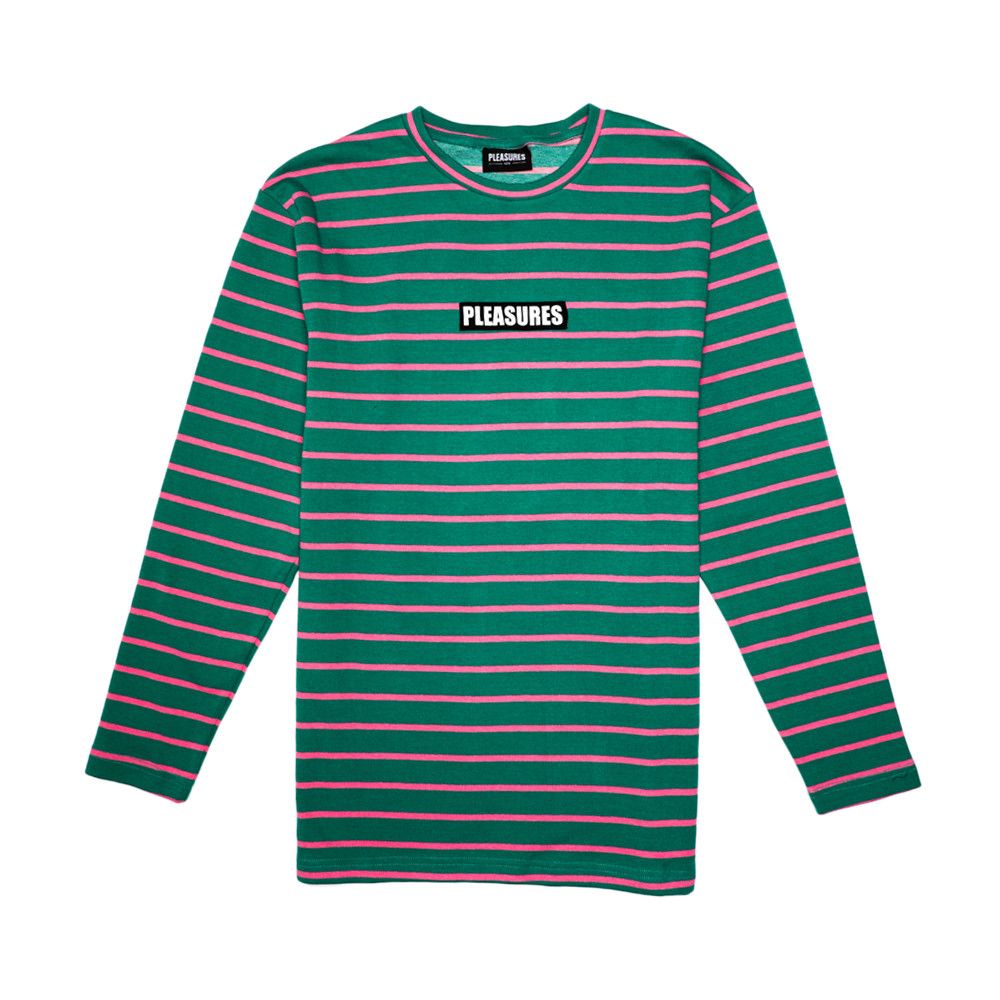 Pleasures sales striped shirt