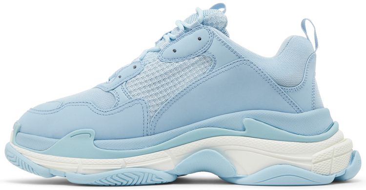 Balenciaga Triple S Sneaker Allover Logo   Light Blue