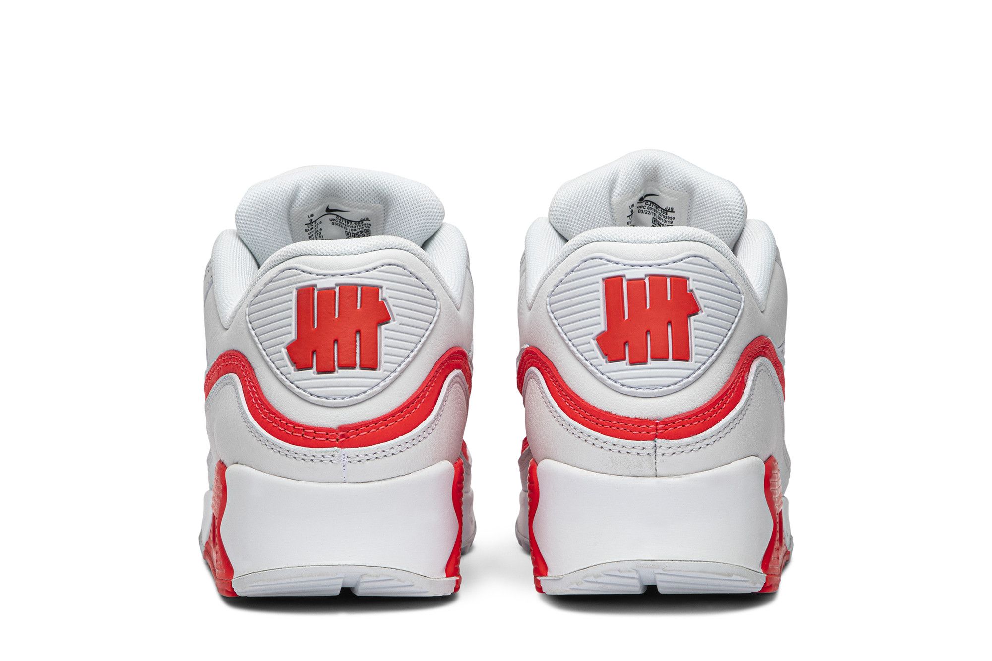 Nike air max 90 undefeated white solar red discount