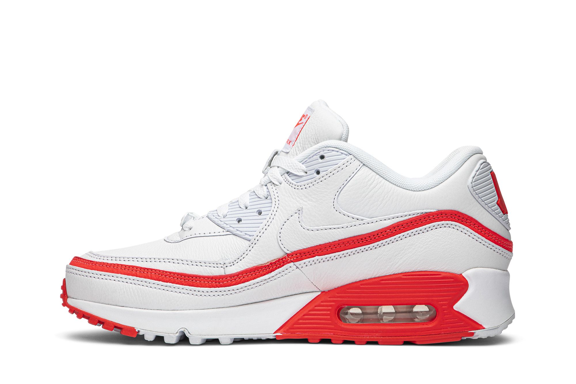 Size 4.5 Undefeated x Air Max 90 'White Solar Red'