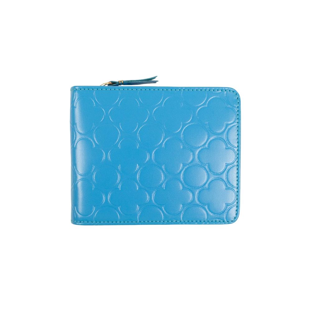 Buy Comme des Garcons Leather Clover Cardholder Zip Around Wallet Blue SA910EB BLUE GOAT NL