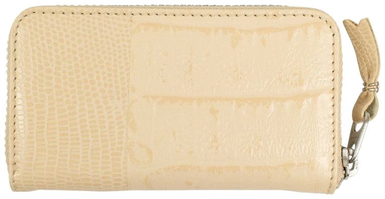Comme des Garcons Animal Print Patchwork Mini Wallet Coin Purse Beige
