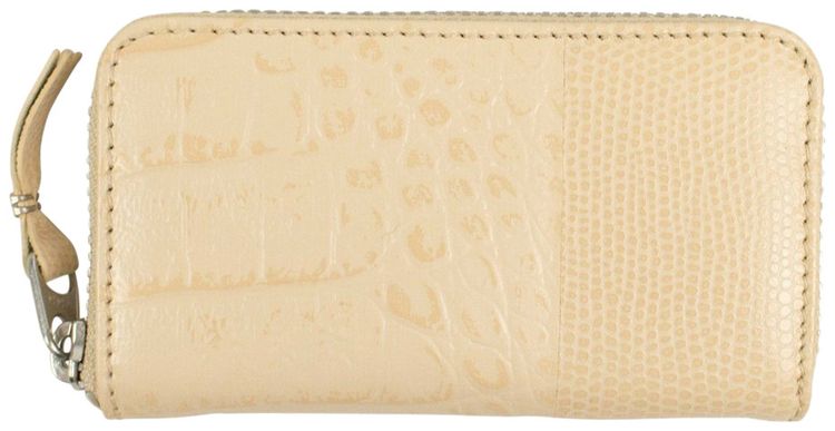 Comme des Garcons Animal Print Patchwork Mini Wallet Coin Purse Beige