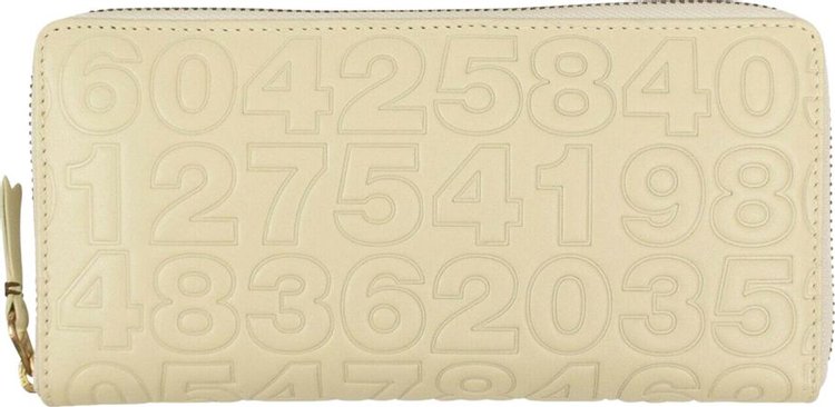 Comme des Garçons Leather Number Embossed Wallet 'Cream'