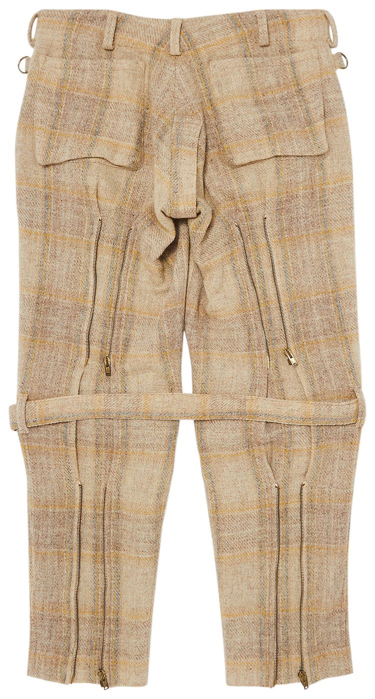 Vintage Vivienne Westwood Plaid Buckle Pants Tan