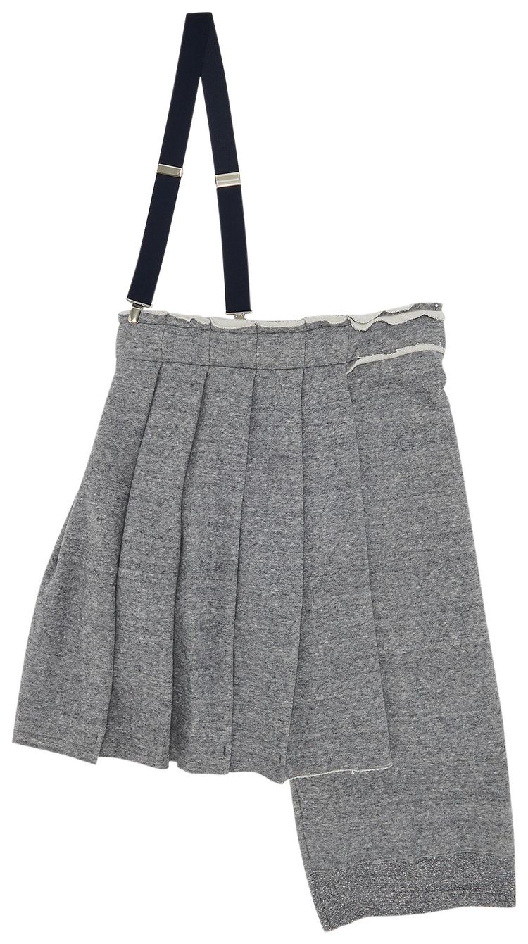 Yohji Yamamoto R 1 One Shoulder Pleated Skirt Grey