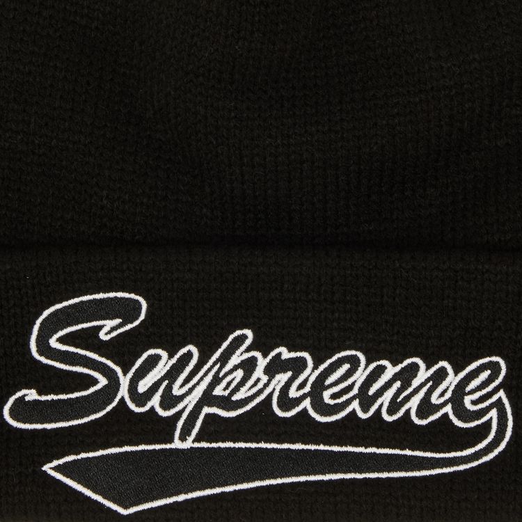 Supreme Contrast Stitch Beanie Black