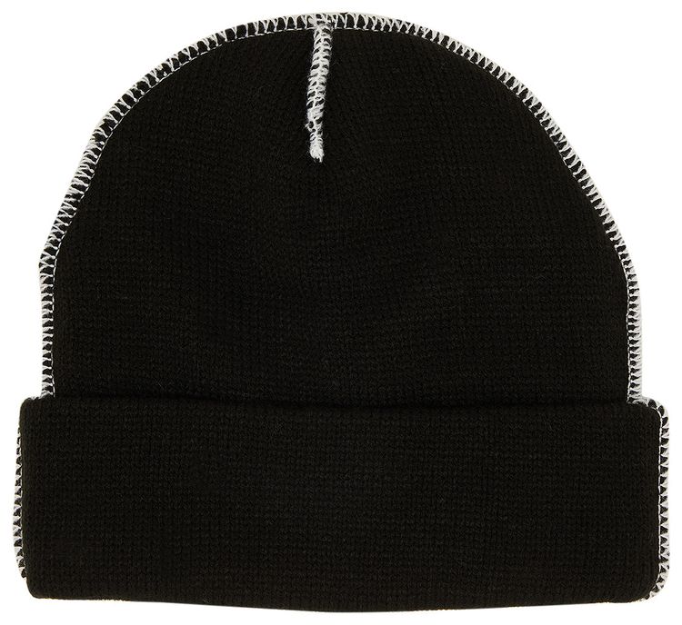 Supreme Contrast Stitch Beanie Black