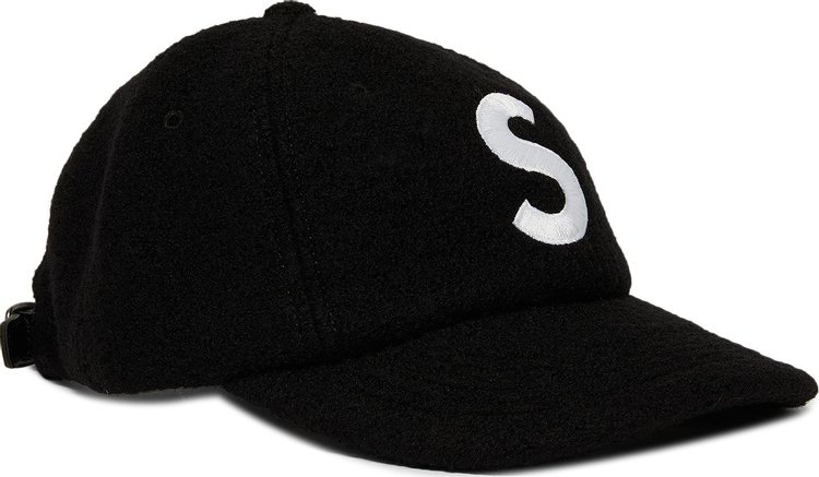 Supreme Boiled Wool S Logo 6 Panel Black