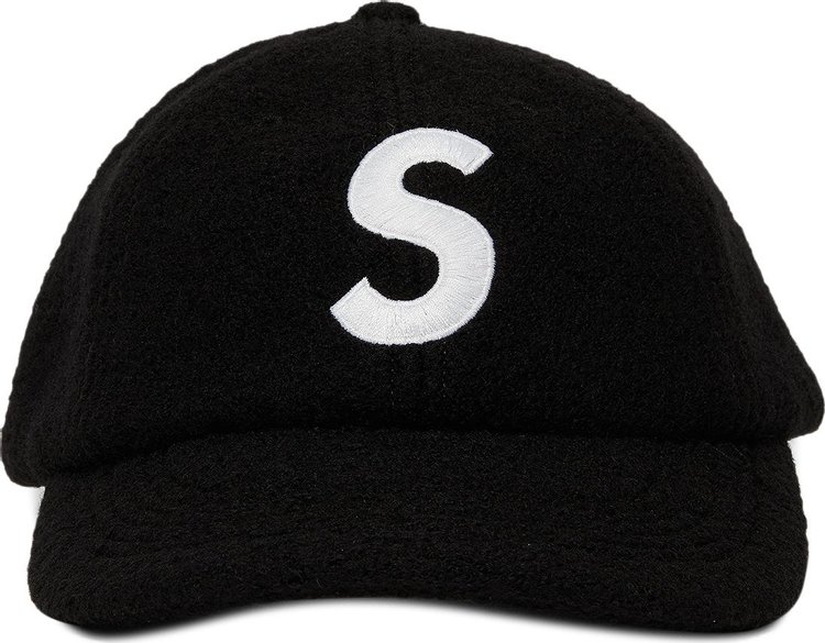 Supreme Boiled Wool S Logo 6 Panel Black