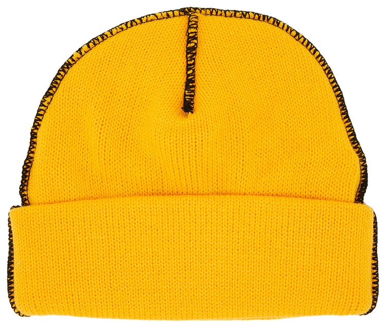 Supreme Contrast Stitch Beanie Yellow