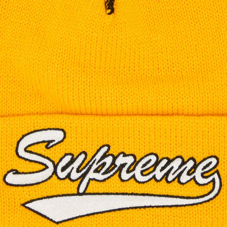 Supreme Contrast Stitch Beanie Yellow