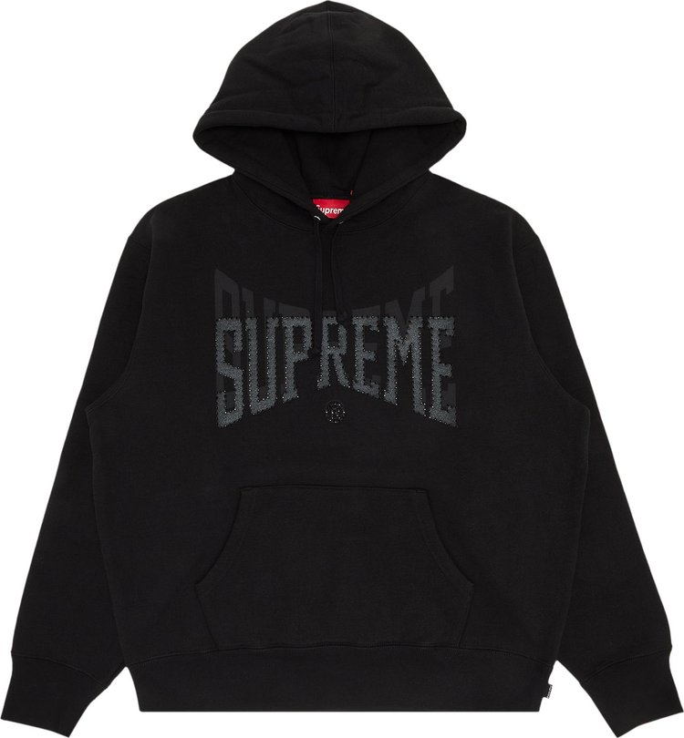 Buy Supreme Rhinestone Shadow Hooded Sweatshirt 'Black' - FW22SW72 BLACK