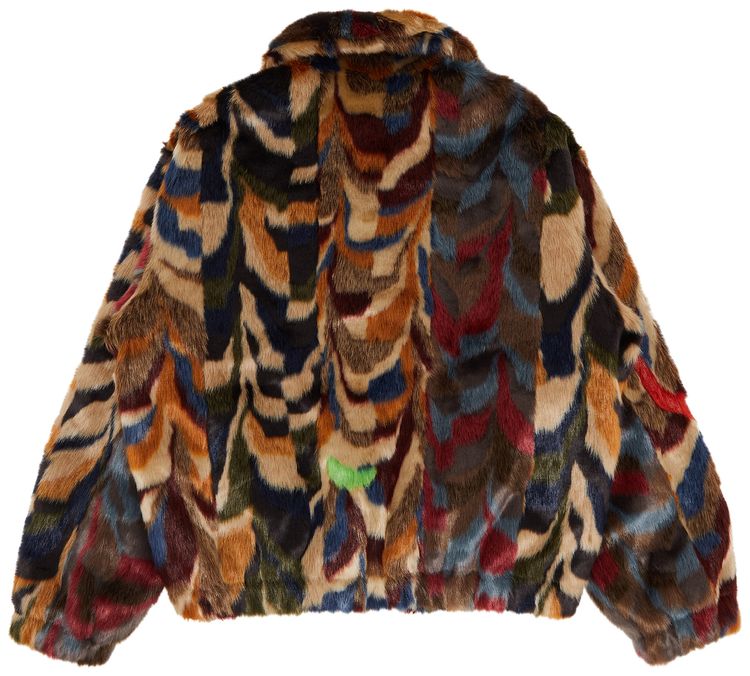 Supreme Multicolor Faux Fur Bomber Jacket Multicolor