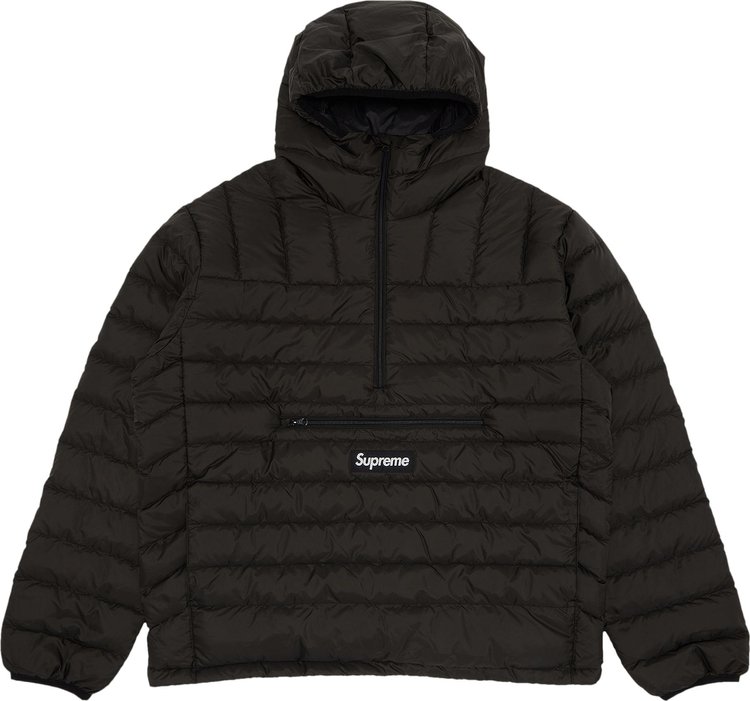 Supreme Micro Down Half Zip Hooded Pullover 'Black'