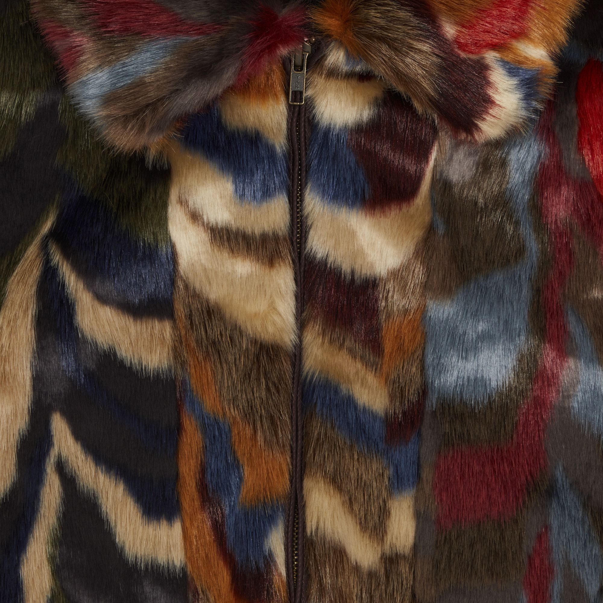 Faux fur multicolor coat online