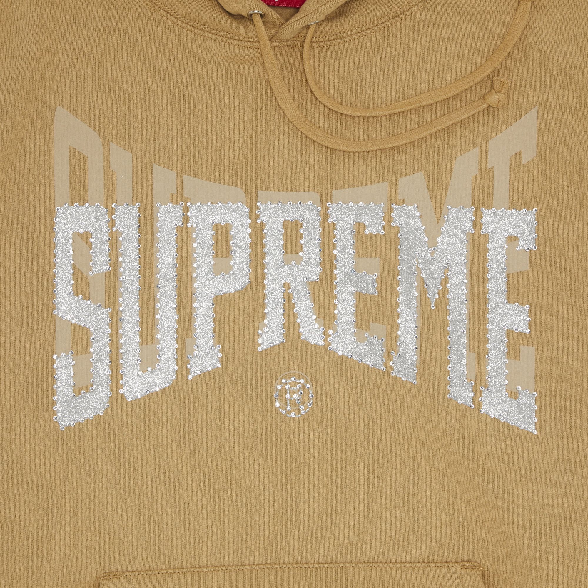 Buy Supreme Rhinestone Shadow Hooded Sweatshirt 'Dark Tan