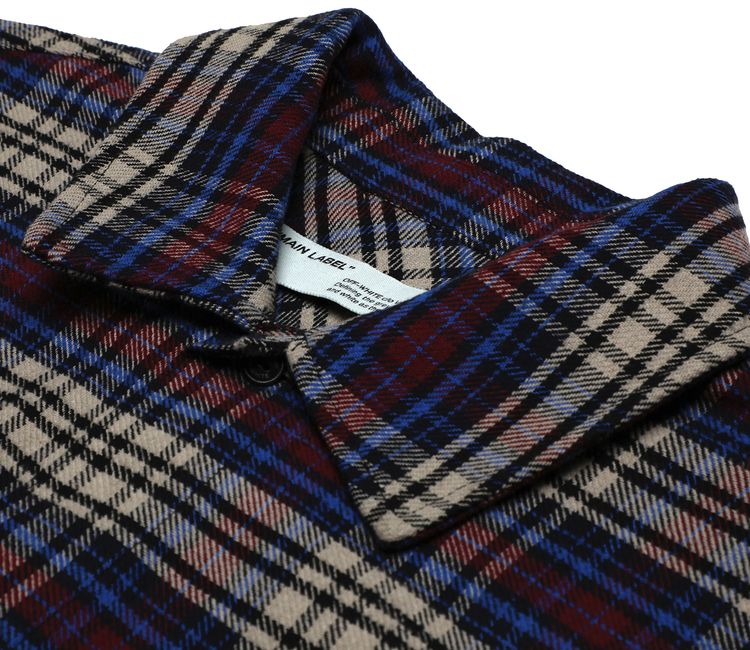 Off White Flannel Check Shirt Blue  Black