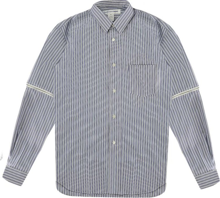 Comme des Garçons SHIRT Striped Shirt with Zip-Detail 'Blue'