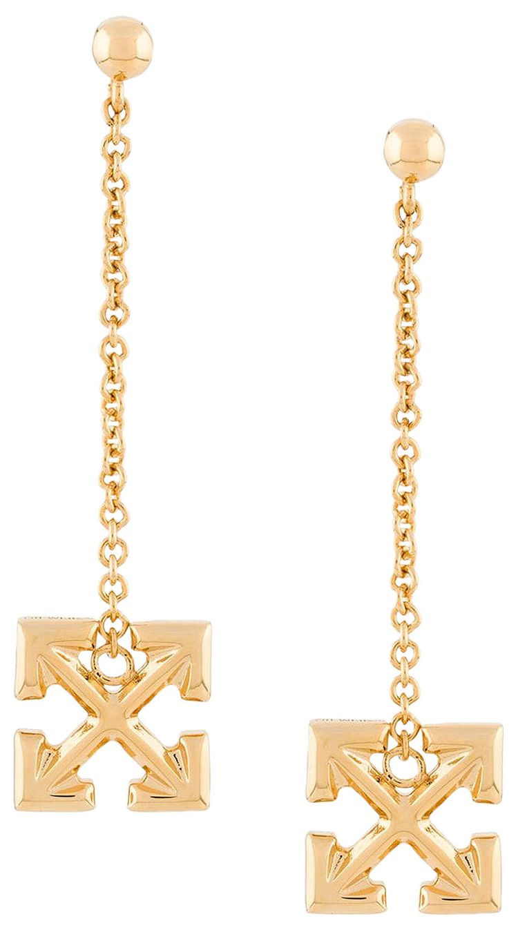 Off White Pendant Earrings Arrow Gold