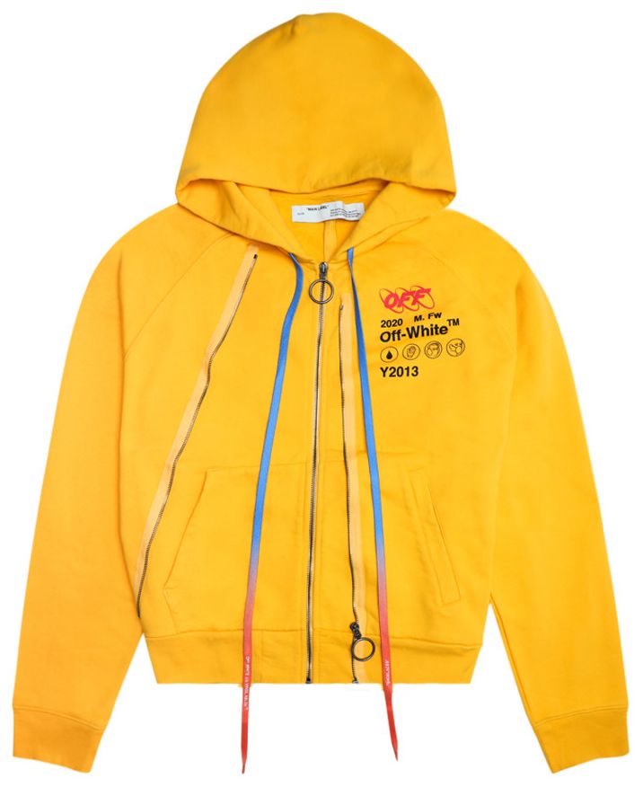 Off White Industrial Y013 Double Zip Hoodie Yellow