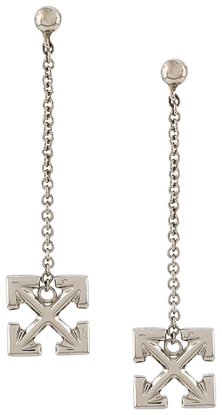 Off White Pendant Earrings Arrow Silver