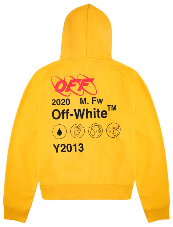 Off White Industrial Y013 Double Zip Hoodie Yellow