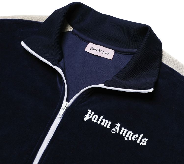 Palm Angels Chenille Track Jacket Blue