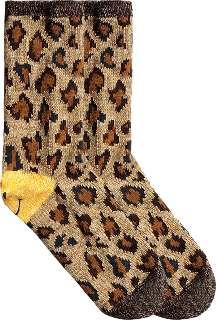 Kapital 84 Yarn Heel Smilie Leopard Socks 'Beige'