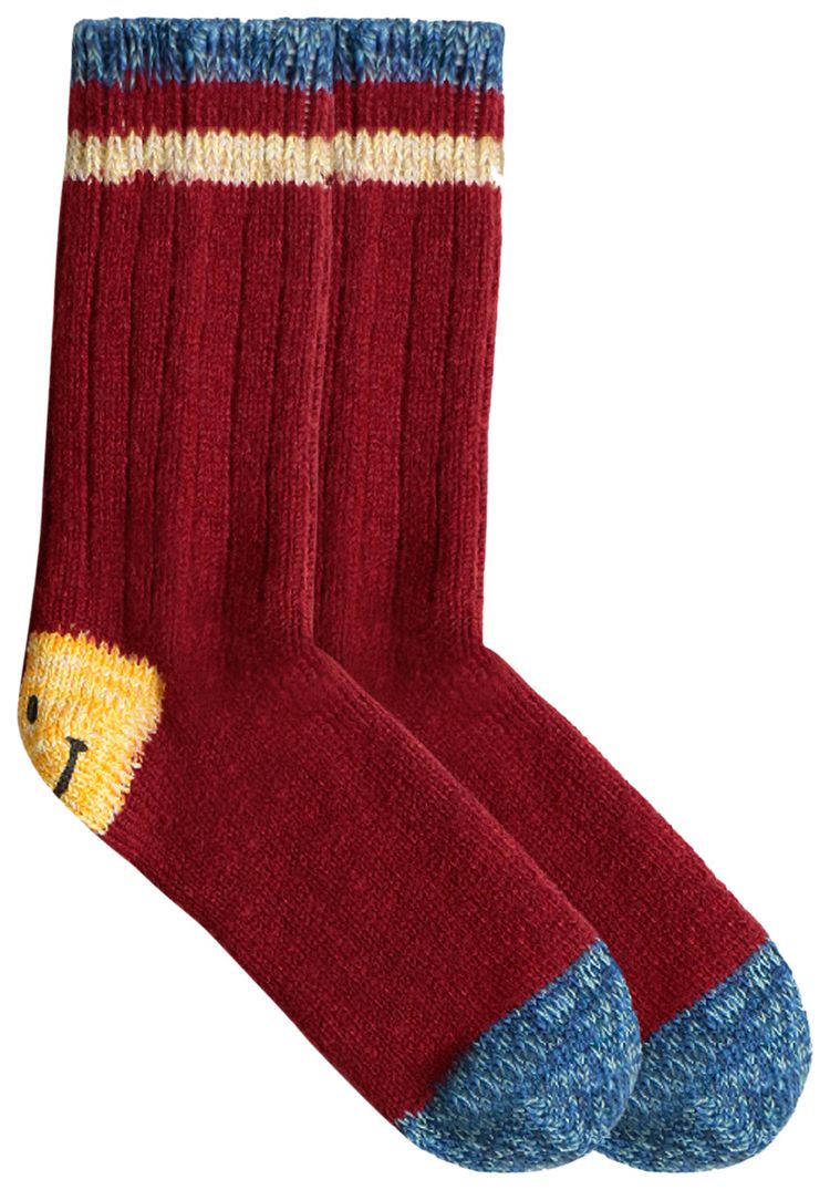 Kapital 72 Yarn Wool Ivy Smile Socks Red