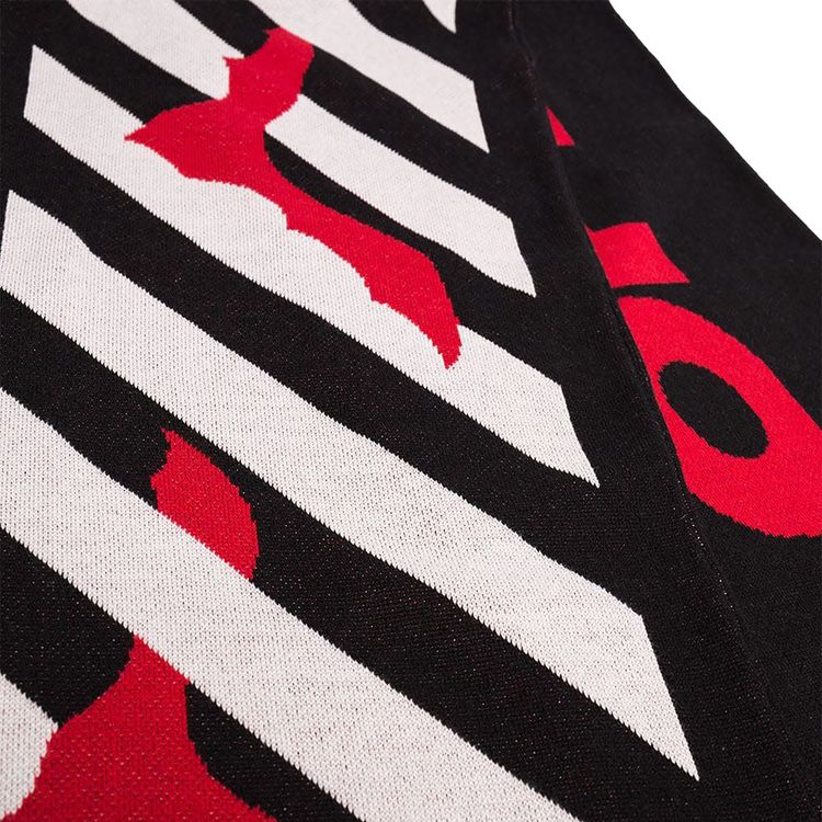 Off White Bats Scarf Black  Red